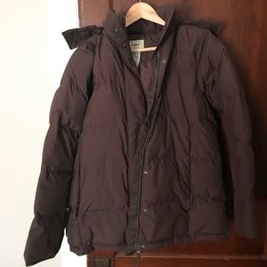 Brown puffy coat LL Bean size L